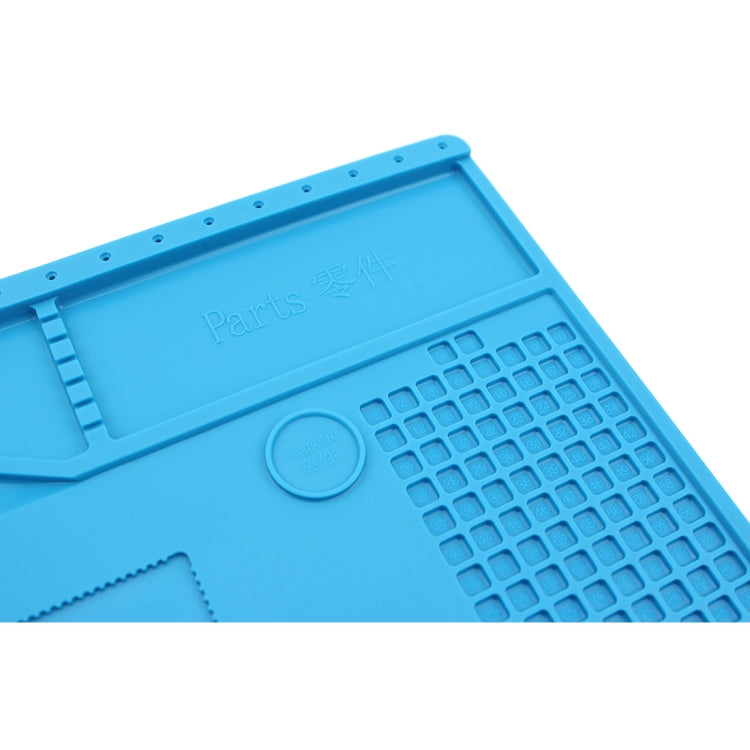 JIAFA S-150 Maintenance Platform Heat Resistant Repair Insulation Mat Silicone Mats with Screws Position (Blue)