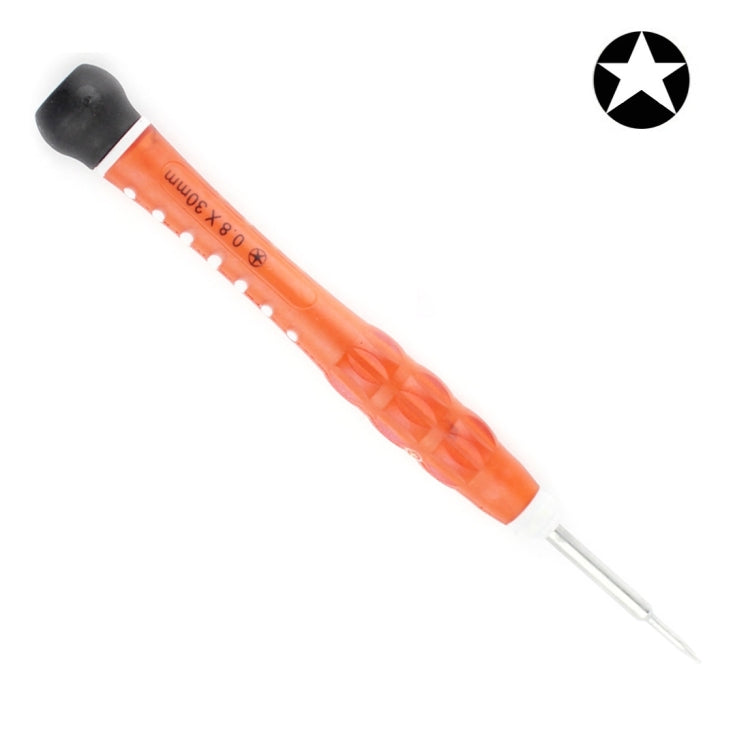Outil de réparation professionnel Open Tool 0,8 x 30 mm Tournevis à douille Pentacle Tip (Orange)
