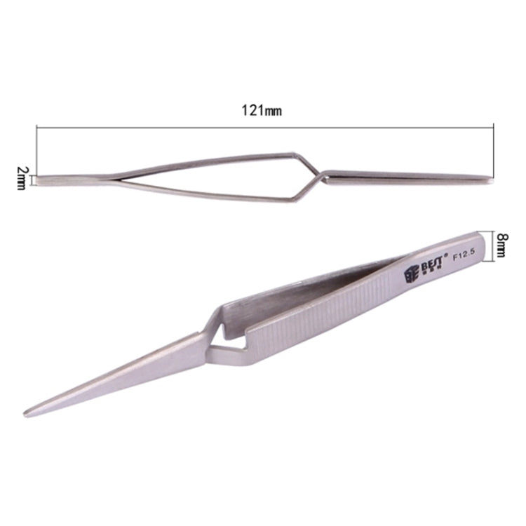 BEST BST-F12.5 Stainless Steel Self-Closing Straight Laboratory Forceps