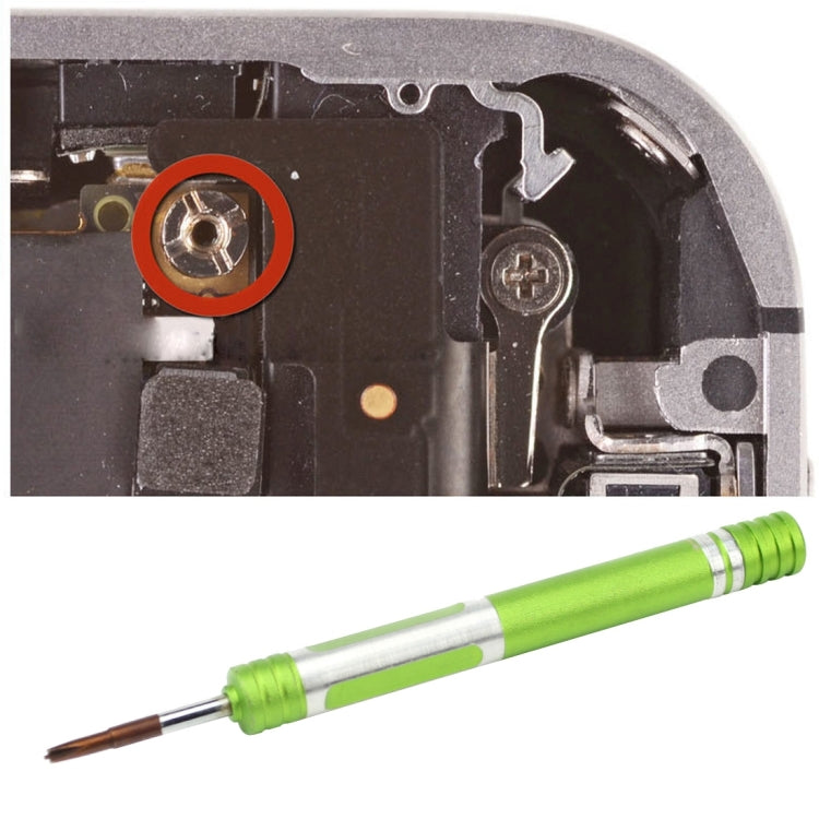 608-2.5 Destornillador de Reparación de Bisel central con punta cruzada hueca 2.5 (Verde)