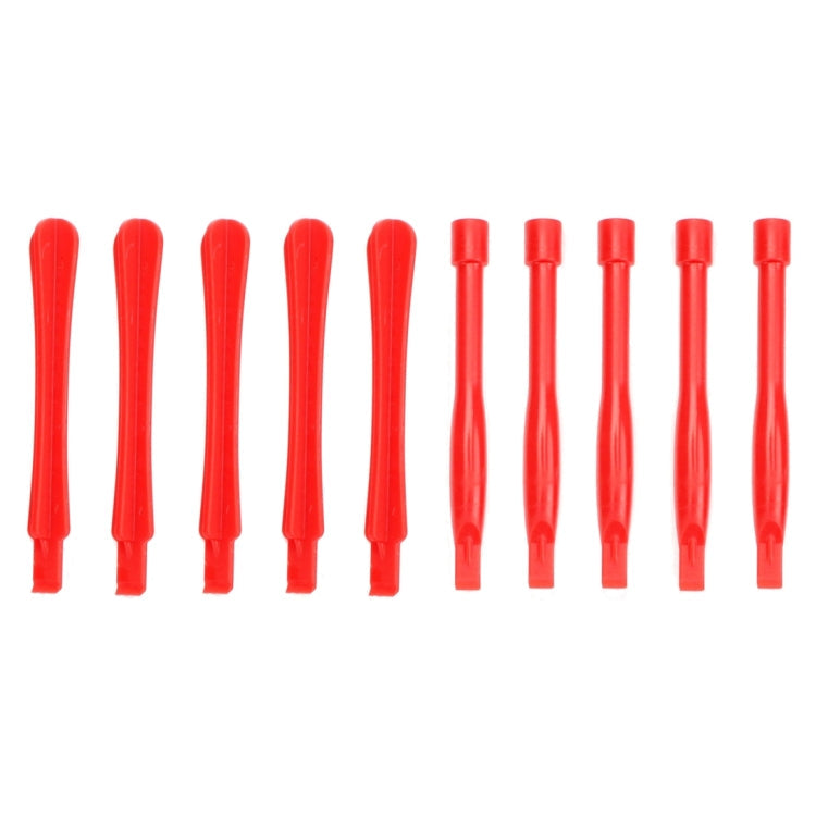 10 outils de réparation de téléphone portable Spudgers (5 pièces rondes + 5 pièces carrées) (rouge)