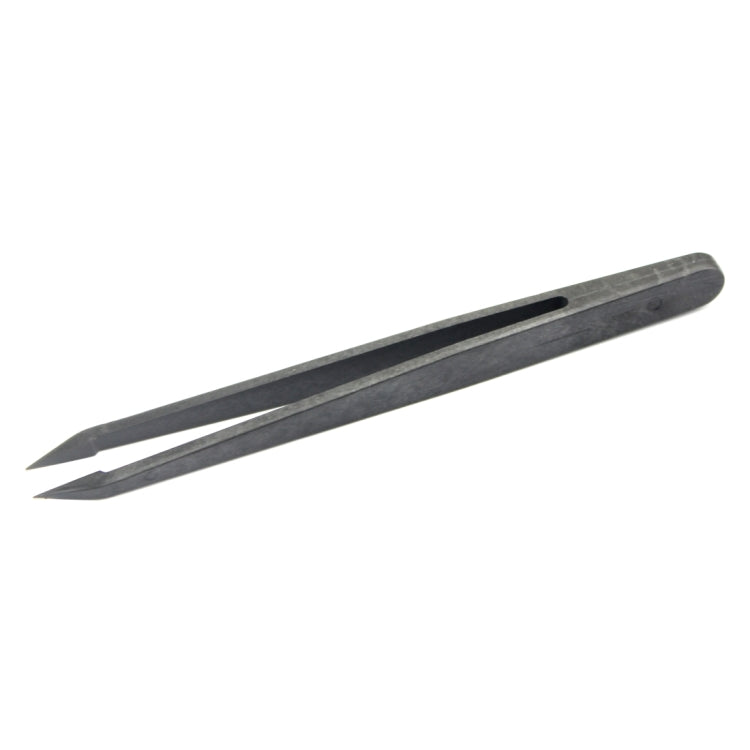 Pinzas de punta recta de fibra de carbono antiestática JF-S12 (Negras)