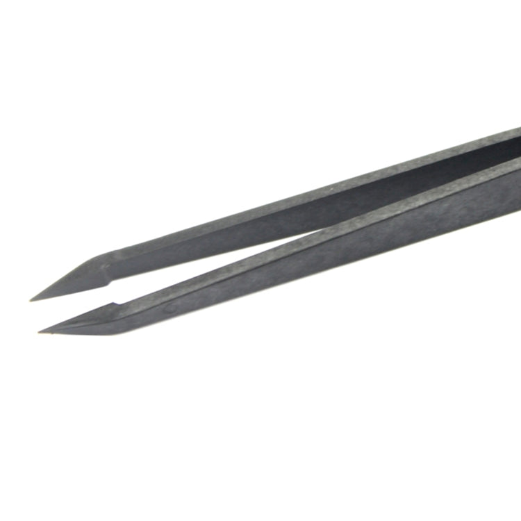 Pinzas de punta recta de fibra de carbono antiestática JF-S12 (Negras)
