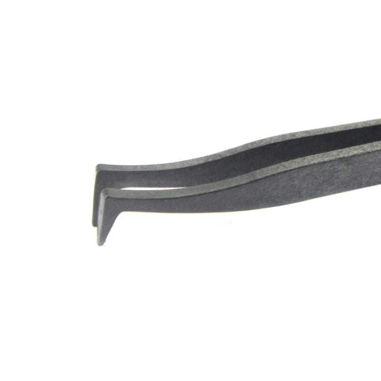 JF-S16 Antistatic Carbon Fiber Curved Nose Tweezers (Black)