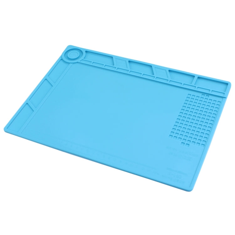 Maintenance Platform High Temperature Heat Resistant Repair Insulation Pad Silicone Mats Size: 34.8cm x 25cm (Blue)