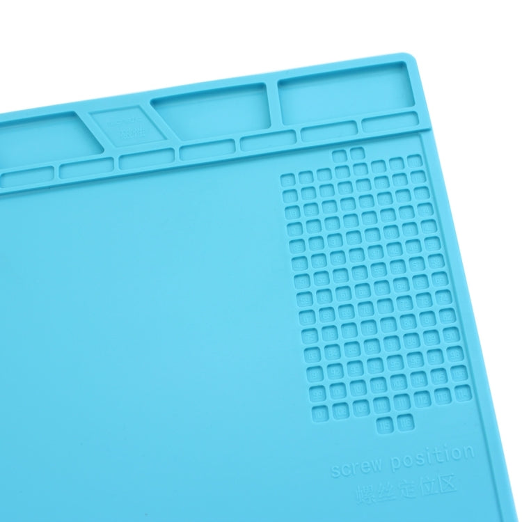 Maintenance Platform High Temperature Heat Resistant Repair Insulation Pad Silicone Mats Size: 34.8cm x 25cm (Blue)
