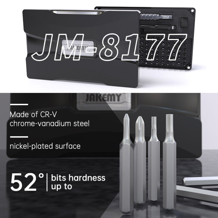 JAKEMY JM-8177 106 en 1 Tournevis Bit Head Extension Rod Ensemble d'outils de réparation combiné multifonctionnel