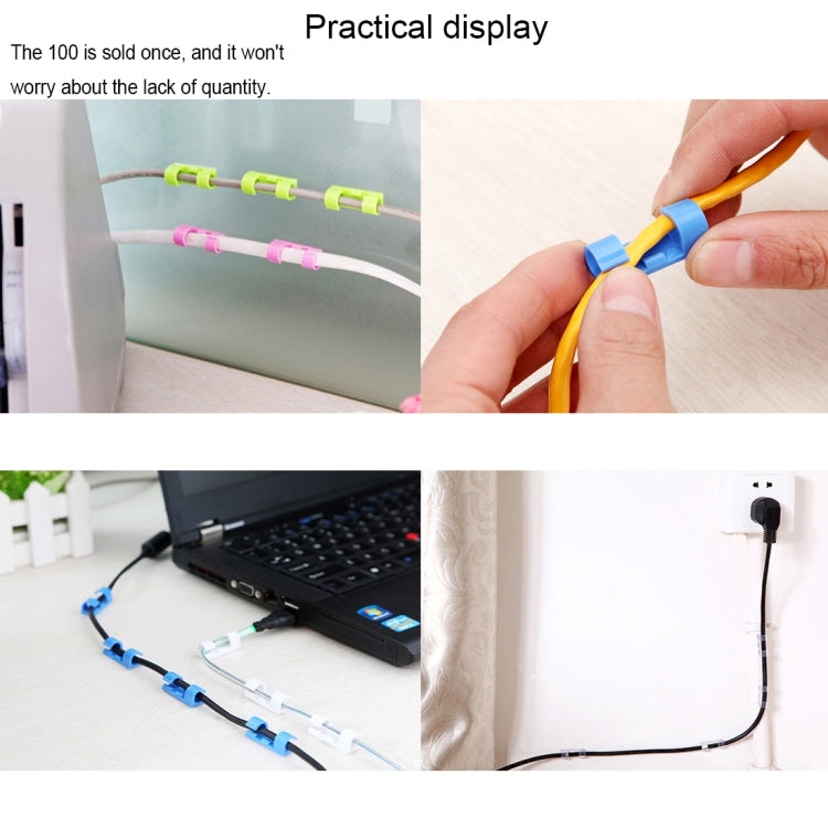 100 Pieces Cable Fixed Clip Wire Organizer with Adhesive Random Color Delivery