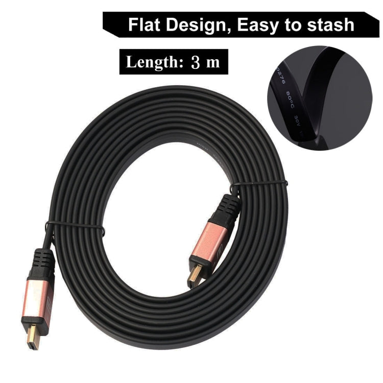 3m HDMI 2.0 (4K) 30AWG High Speed ​​18Gbps Gold Plated Connectors HDMI Male to HDMI Male Flat Cable (Rose Gold)