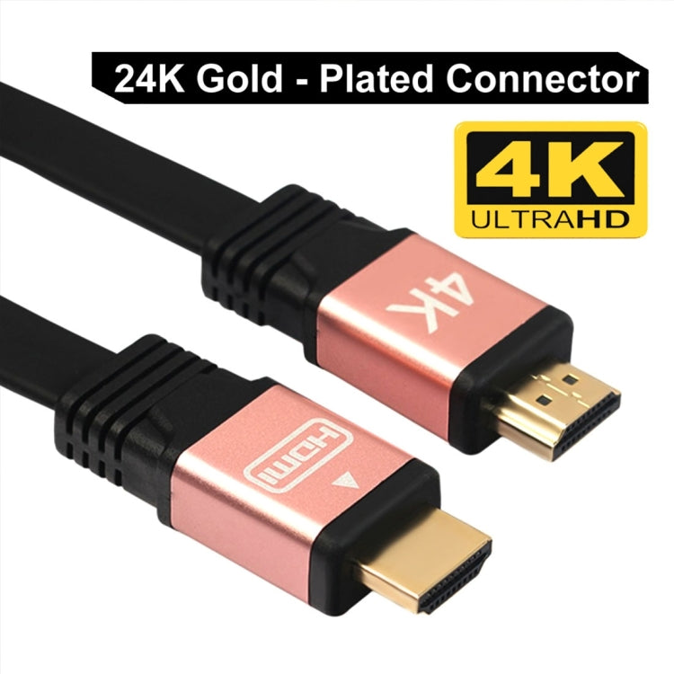 3m HDMI 2.0 (4K) 30AWG Connecteurs Plaqués Or Haute Vitesse 18Gbps Câble Plat HDMI Mâle vers HDMI Mâle (Or Rose)