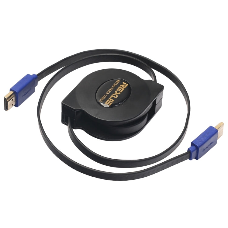 1m HDMI 1.4 (1080P) connecteurs plaqués or câble plat rétractable HDMI mâle vers HDMI mâle (noir)