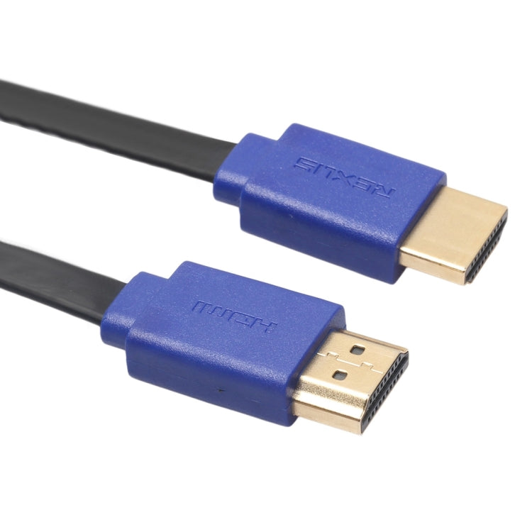 1m HDMI 1.4 (1080P) Conectores chapados en Oro HDMI Macho a HDMI Macho Cable plano retráctil (Negro)
