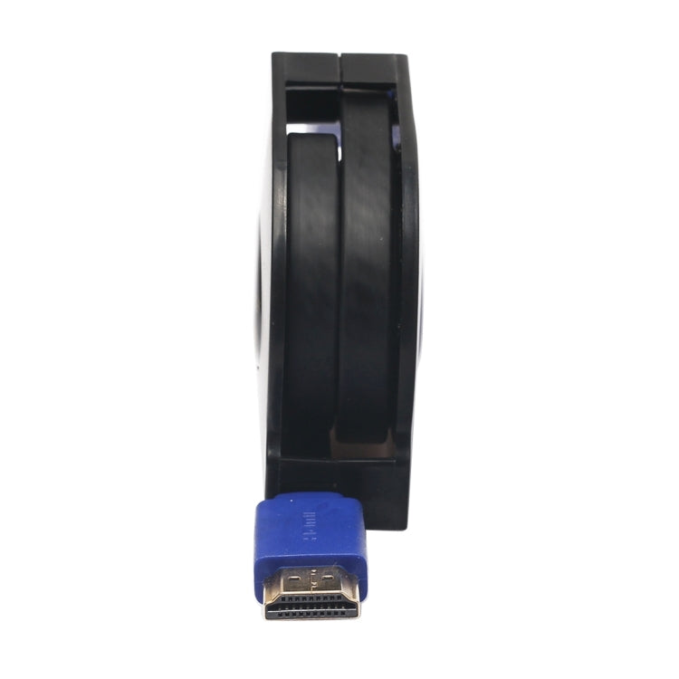 1m HDMI 1.4 (1080P) Gold Plated Connectors HDMI Male to HDMI Male Retractable Flat Cable (Black)