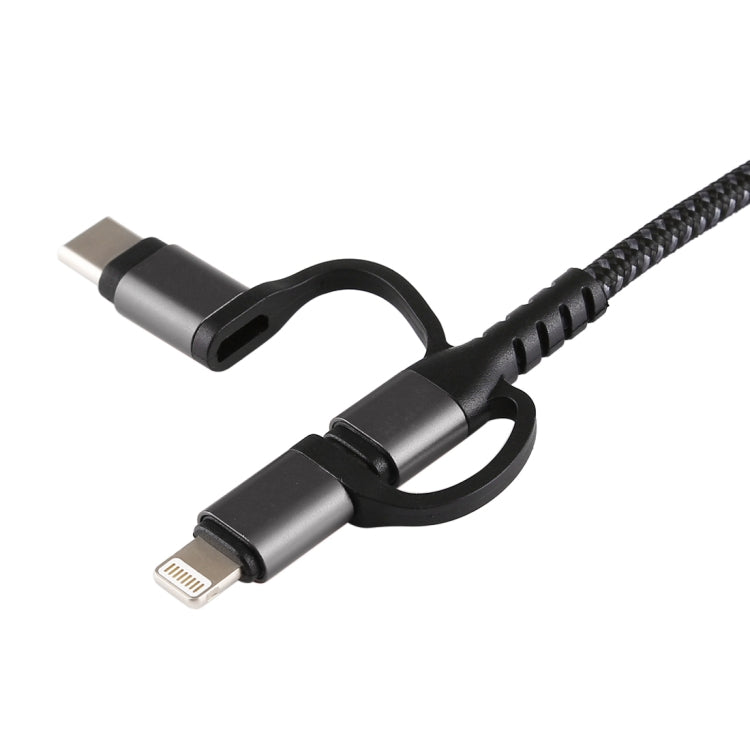 Câble Micro USB + USB-C / Type-C + 8 broches vers HDMI HDTV 3 en 1 (Noir)