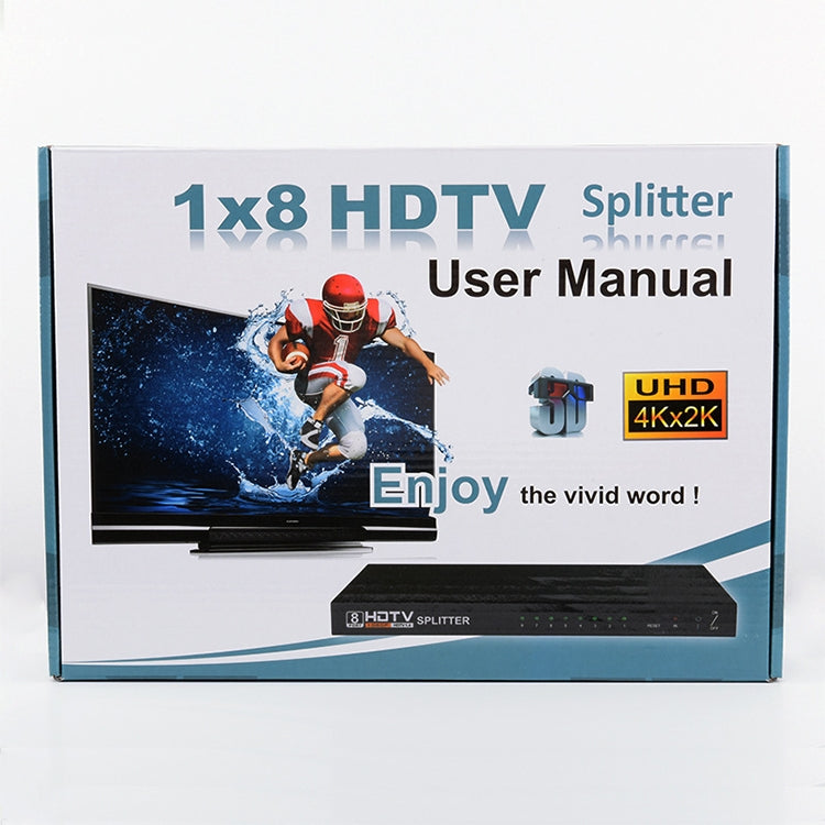 1 x 8 Full HD 1080P HDMI-Splitter mit Switch-Unterstützung 3D und 4K x 2K