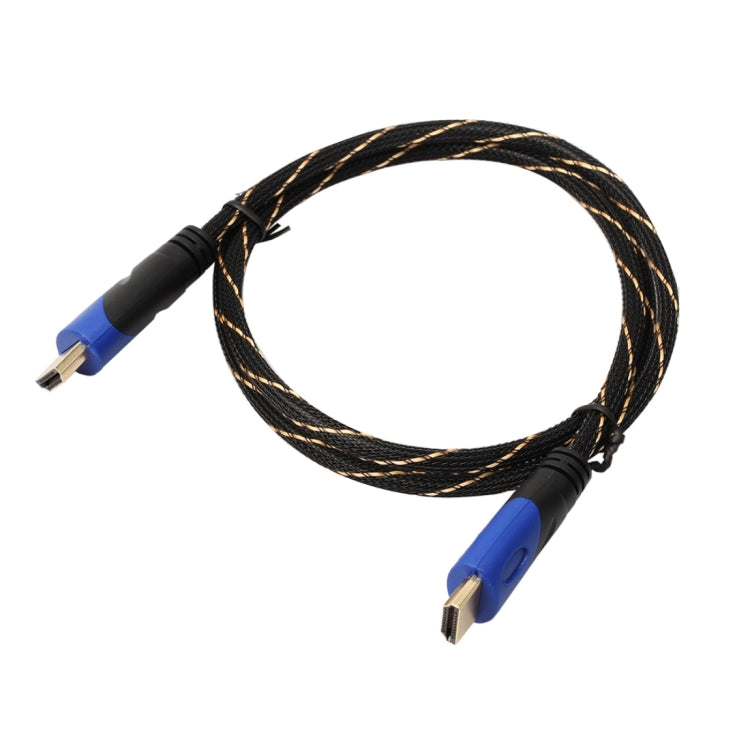 1m HDMI 1.4 Version 1080P Fabric Net Line Blue Black Head HDMI Male to HDMI Male Audio Video Connector Adapter Cable