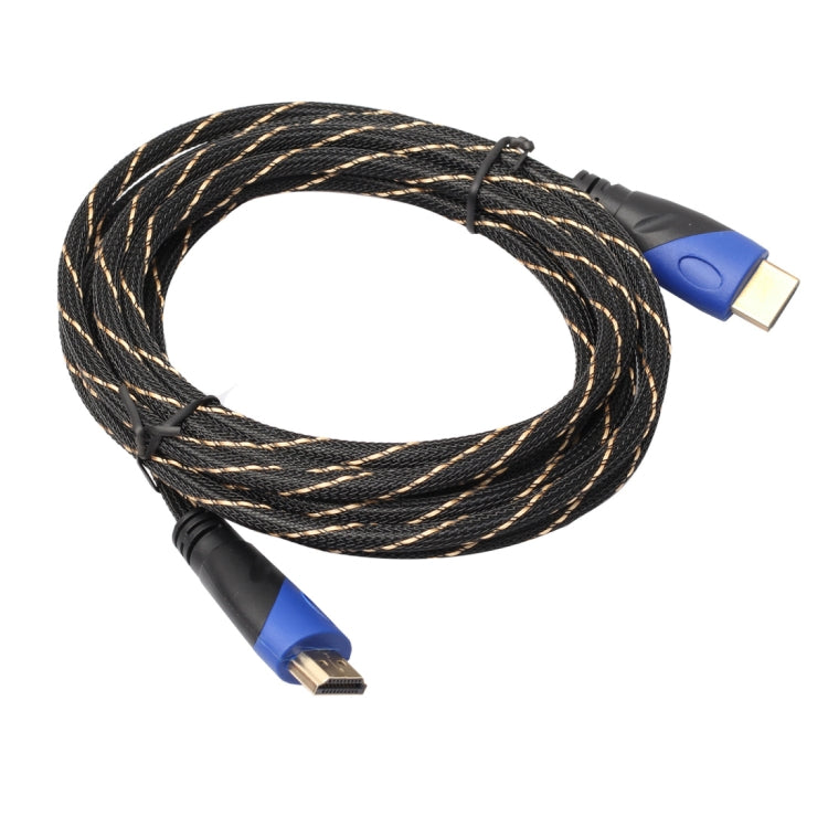 5m HDMI 1.4 Versión 1080P Tejido Net Line Azul Negro Cabeza HDMI Macho a HDMI Macho Audio Video Conector Adaptador Cable