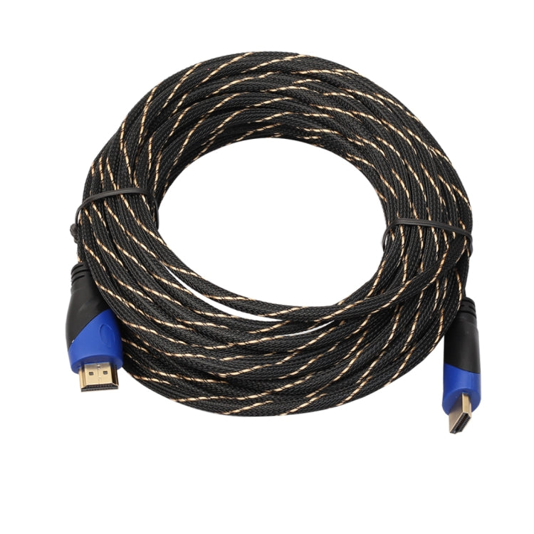 10m HDMI 1.4 Versión 1080P Tejido Net Line Azul Negro Cabeza HDMI Macho a HDMI Macho Audio Video Conector Adaptador Cable