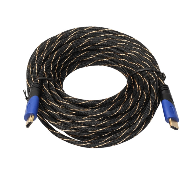 15m HDMI 1.4 Version 1080P Woven Net Line Blue Black Head HDMI Male to HDMI Male Audio Video Connector Adapter Cable