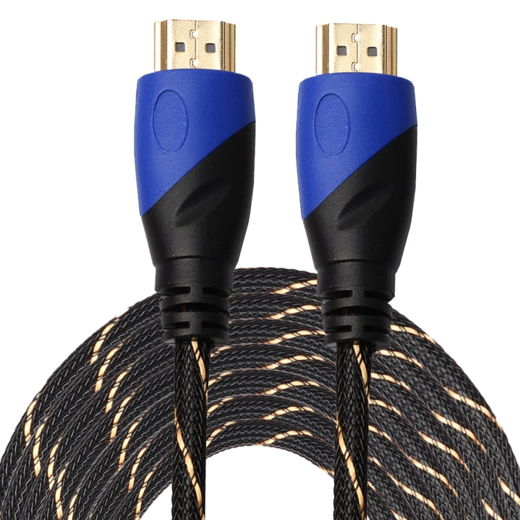 15m HDMI 1.4 Versión 1080P Woven Net Line Azul Black Head HDMI Macho a HDMI Macho Audio Video Conector Adaptador Cable