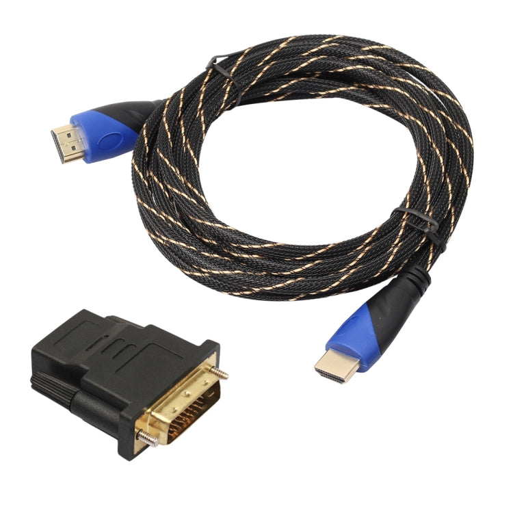 3m HDMI 1.4 Versión 1080P Woven Net Line Azul Black Head HDMI Macho a HDMI Macho Audio Video Conector Adaptador Cable con juego de adaptadores DVI