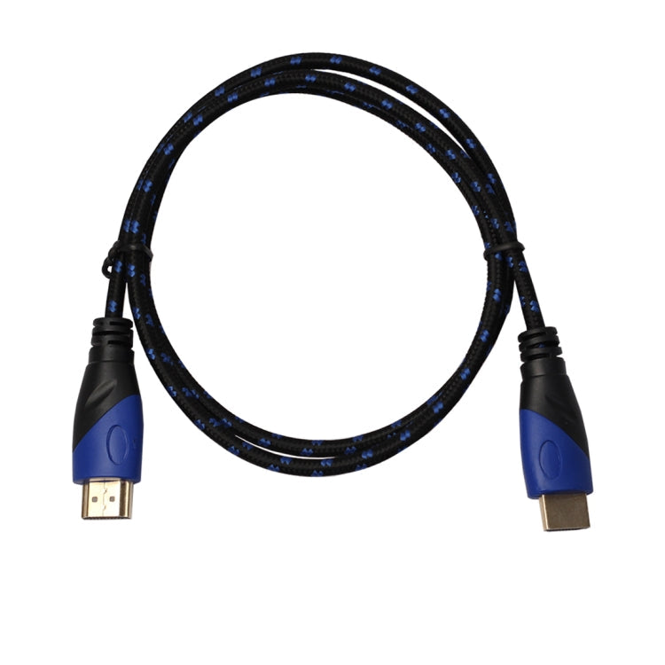 1m HDMI 1.4 Versión 1080P Nylon Tejido Línea Azul Negro Cabeza HDMI Macho a HDMI Macho Audio Video Conector Adaptador Cable