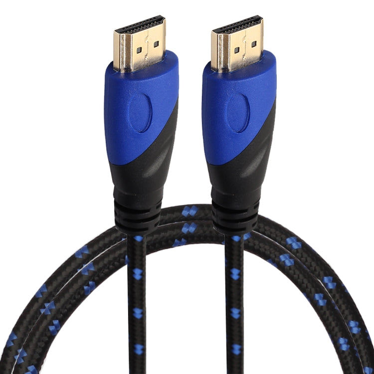 1m HDMI 1.4 Versión 1080P Nylon Tejido Línea Azul Negro Cabeza HDMI Macho a HDMI Macho Audio Video Conector Adaptador Cable