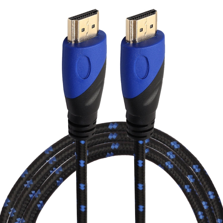 1,8 m HDMI 1.4 Version 1080P Nylon gewebte Linie blauer schwarzer Kopf HDMI-Stecker auf HDMI-Stecker Audio-Video-Anschluss-Adapterkabel