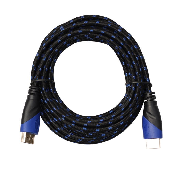5m HDMI 1.4 Versión 1080P Nylon Tejido Línea Azul Negro Cabeza HDMI Macho a HDMI Macho Audio Video Conector Adaptador Cable