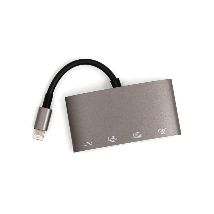 1040KEY Multifunktions-8-Pin-zu-USB + Typ-C / USB-C + OTG-Konverter-Adapter