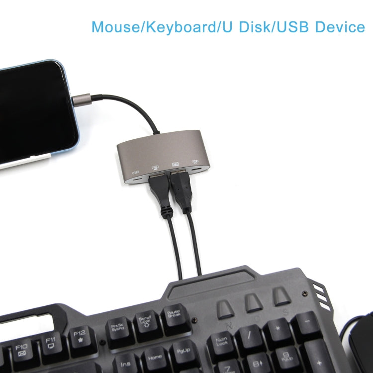 1040KEY Adaptateur convertisseur multifonction 8 broches vers USB + Type-C / USB-C + OTG