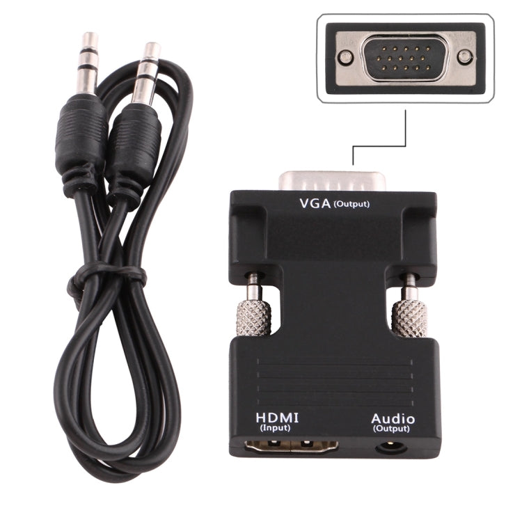 Convertisseur HDMI femelle vers VGA mâle avec adaptateur de sortie aud