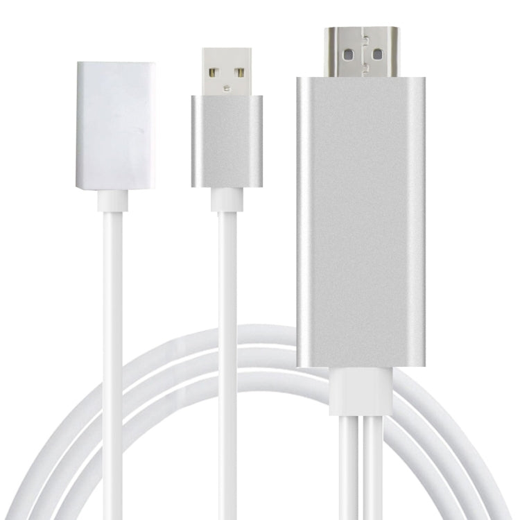 CA01-F Câble Adaptateur USB 2.0 Mâle + USB 2.0 Femelle vers HDMI 1.4 HDTV AV pour iPhone / iPad Compatible avec iOS 8.0-10.0 (Argent)
