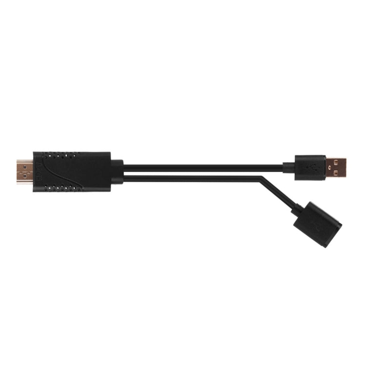 Câble adaptateur USB mâle + USB 2.0 femelle vers HDMI téléphone vers HDTV pour iPhone/Galaxy/Huawei/Xiaomi/LG/LeTV/Google et autres téléphones intelligents (noir)