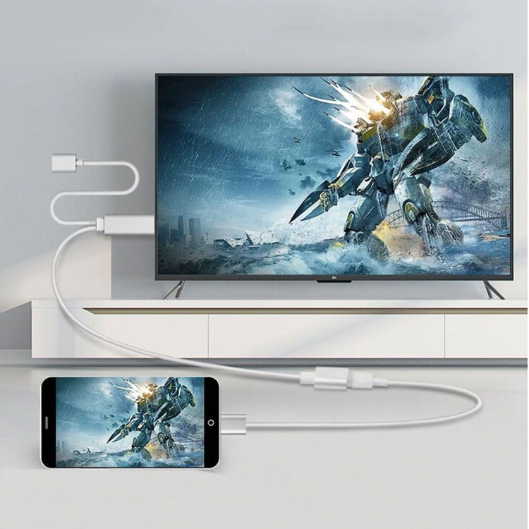 USB Macho + USB 2.0 Hembra a Teléfono HDMI a Cable Adaptador HDTV Para iPhone / Galaxy / Huawei / Xiaomi / LG / LeTV / Google y otros Teléfonos Inteligentes (Blanco)
