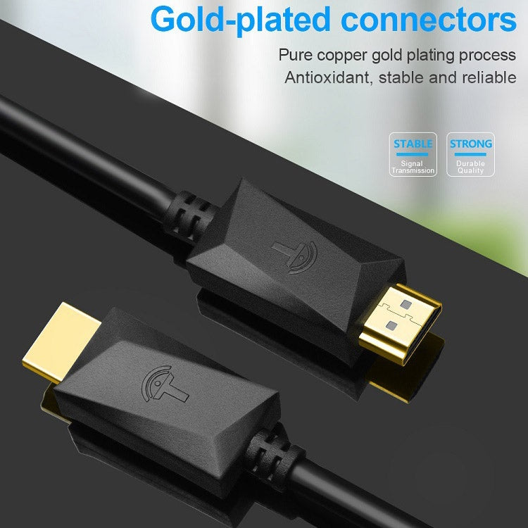 ROCKETEK HDMI01Y-2 HDMI 2.0 4K 30Hz 3D HD Conector enchapado en Oro Cable HDMI Para todos los dispositivos HDMI Longitud: 2 m