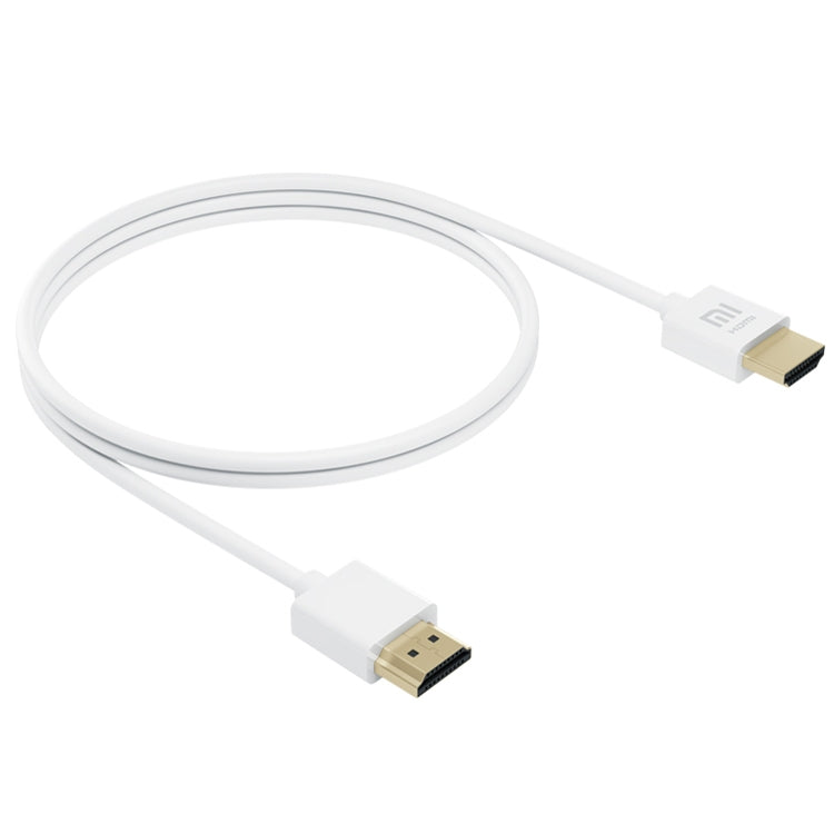 Cable de video de TV por Cable de datos HDMI 4K HD Original de Xiaomi con Enchufe chapado en Oro de 24K Soporte 3D longitud: 1.5 m (Blanco)