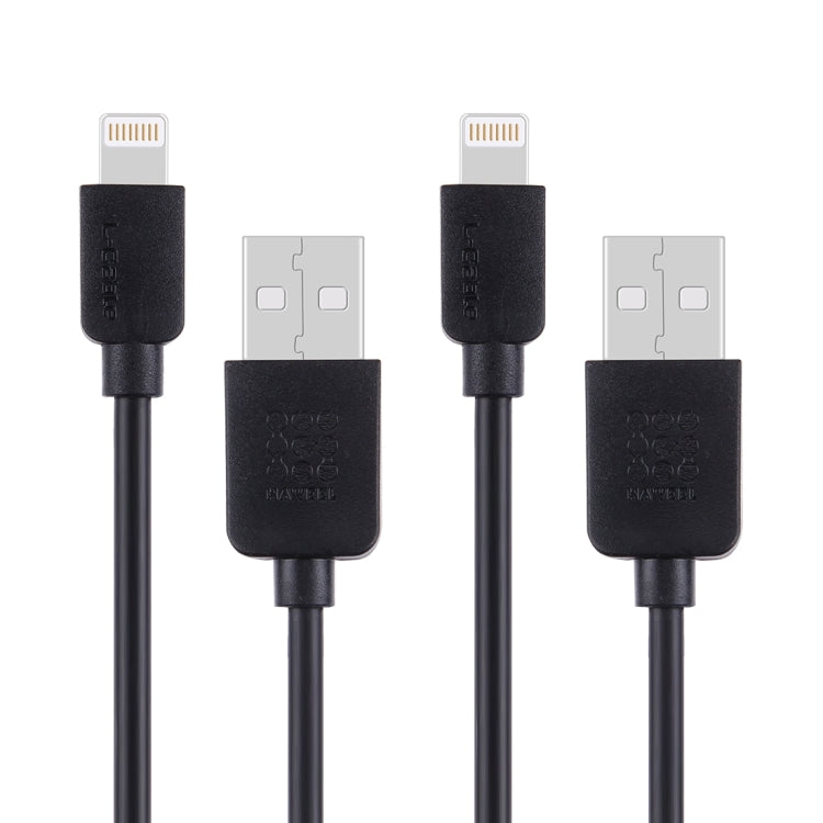 2 PCS Haweel 1m High Speed 8 pin a USB Sync y Kit de Cable de Carga para iPhone iPad (Negro)