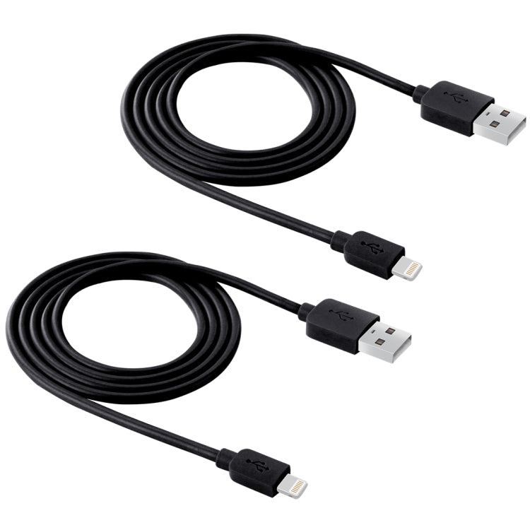 2 PCS Haweel 1m Haute Vitesse 8 broches vers USB Kit de câble de synchronisation et de charge pour iPhone iPad (Noir)