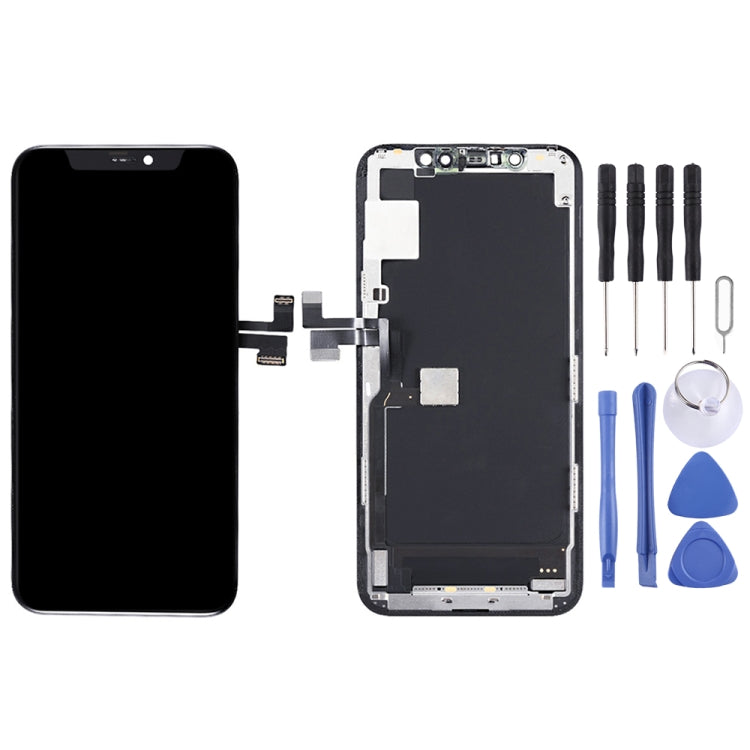Oled Material LCD Screen and Digitizer Full Assembly with Frame for iPhone 11 Pro (Black)