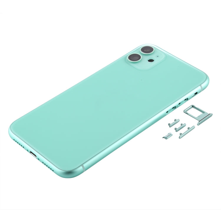 Back Housing Cover with SIM Card Tray and Side Keys and Camera Lens for iPhone 11 (Green)