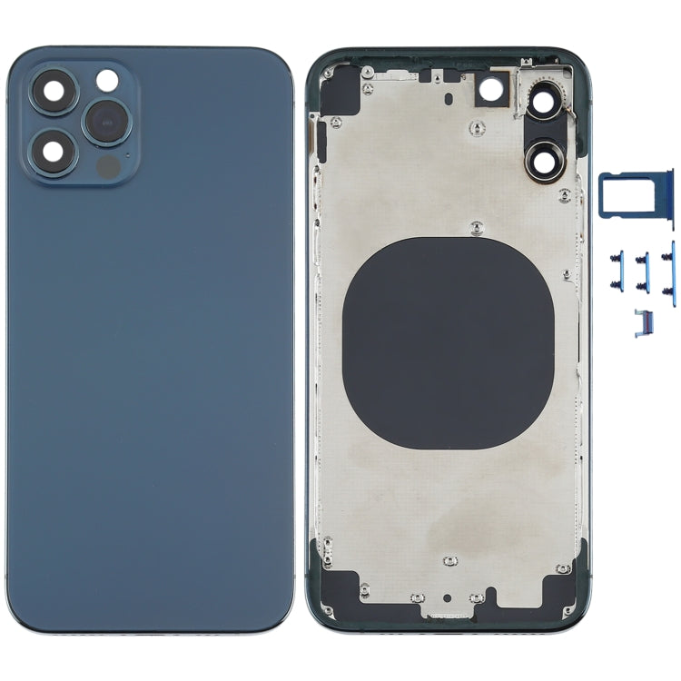 Cubierta de la Carcasa Trasera con apariencia de Imitación de iPhone 12 Para iPhone X (Azul)
