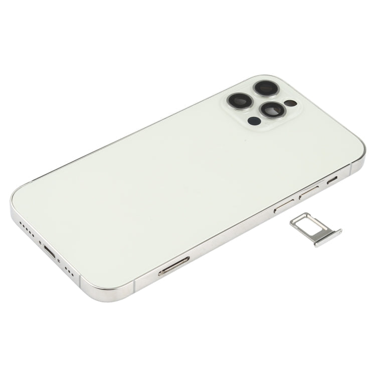 Battery Back Cover (with Side Keys and Card Tray and Power + Volume Charging Module and Wireless Charging) for iPhone 12 Pro (White)
