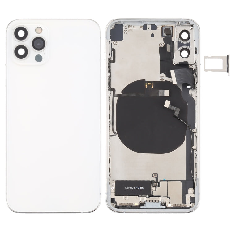 Imitation coque arrière pour iPhone 12 Pro pour iPhone X (avec carte SIM et touches latérales et câble flexible d'alimentation + VOLUME et câble flexible du module de charge sans fil et moteur de vibration) (Blanc)