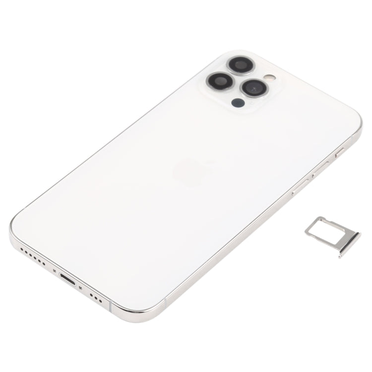 iPhone 12 Pro Imitation Case Back Cover for iPhone X (with SIM Card Card and Side Keys and Power + VOLUME Flex Cable and Wireless Charging Module Flex Cable and Vibration Motor) (White)
