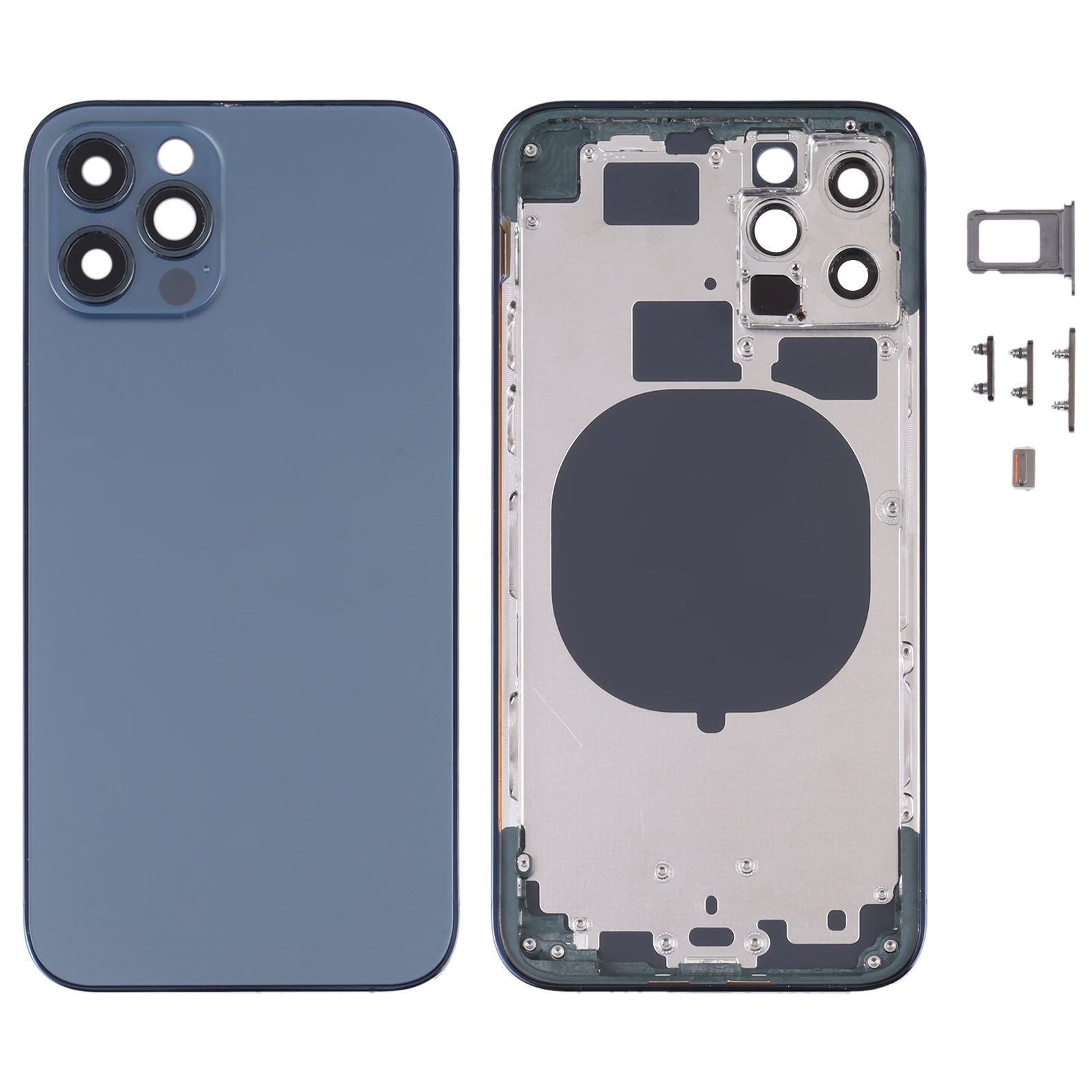 Carcasa Chasis Tapa Bateria Apple iPhone 11 Pro imitacion iPhone 12 Pro Azul Oscuro