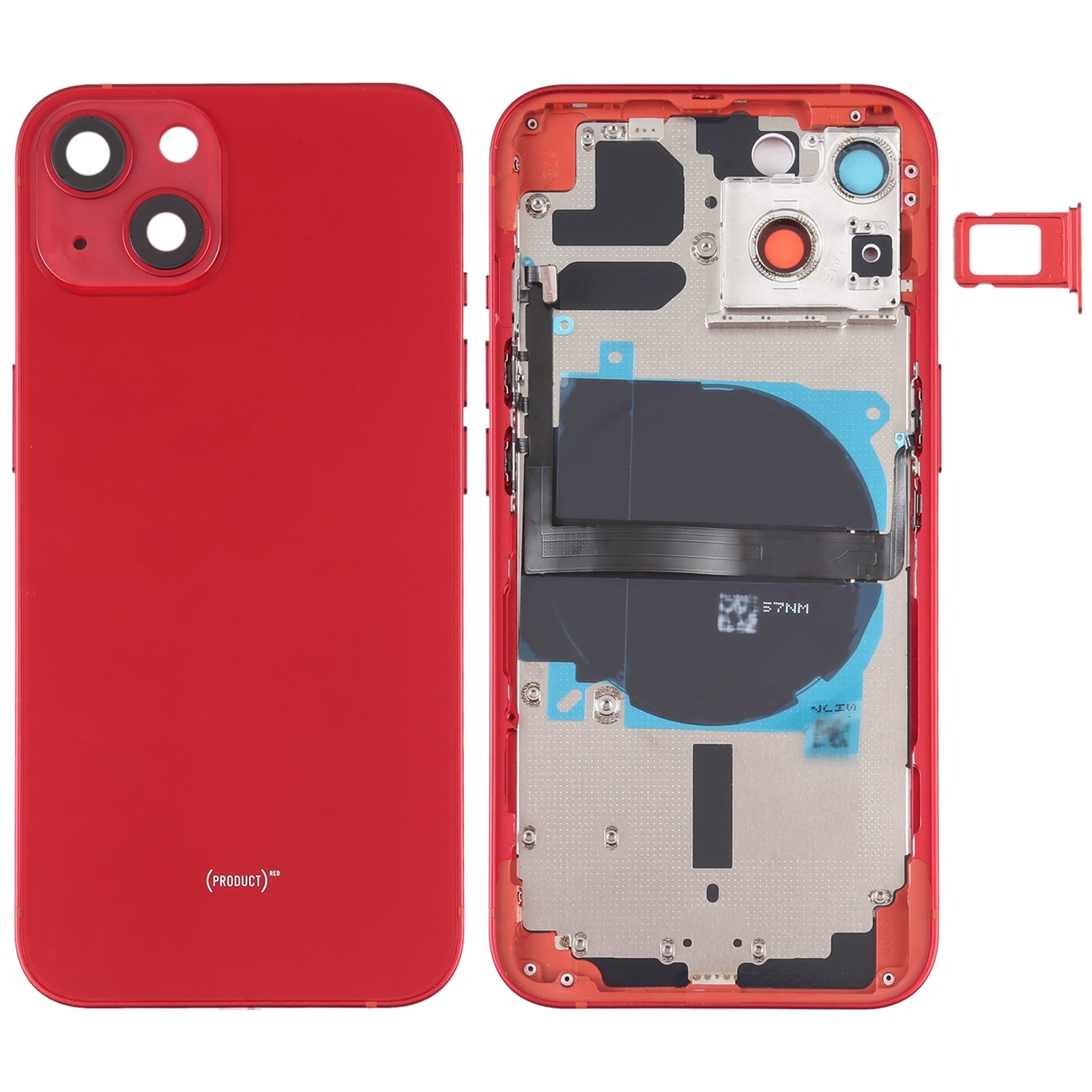 Carcasa Chasis Tapa Bateria Apple iPhone 13 Rojo