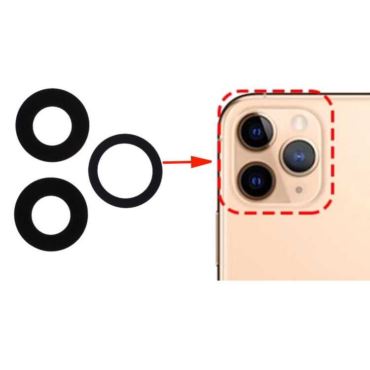 Objectif de caméra arrière 3 pièces/ensemble pour iPhone 11 Pro