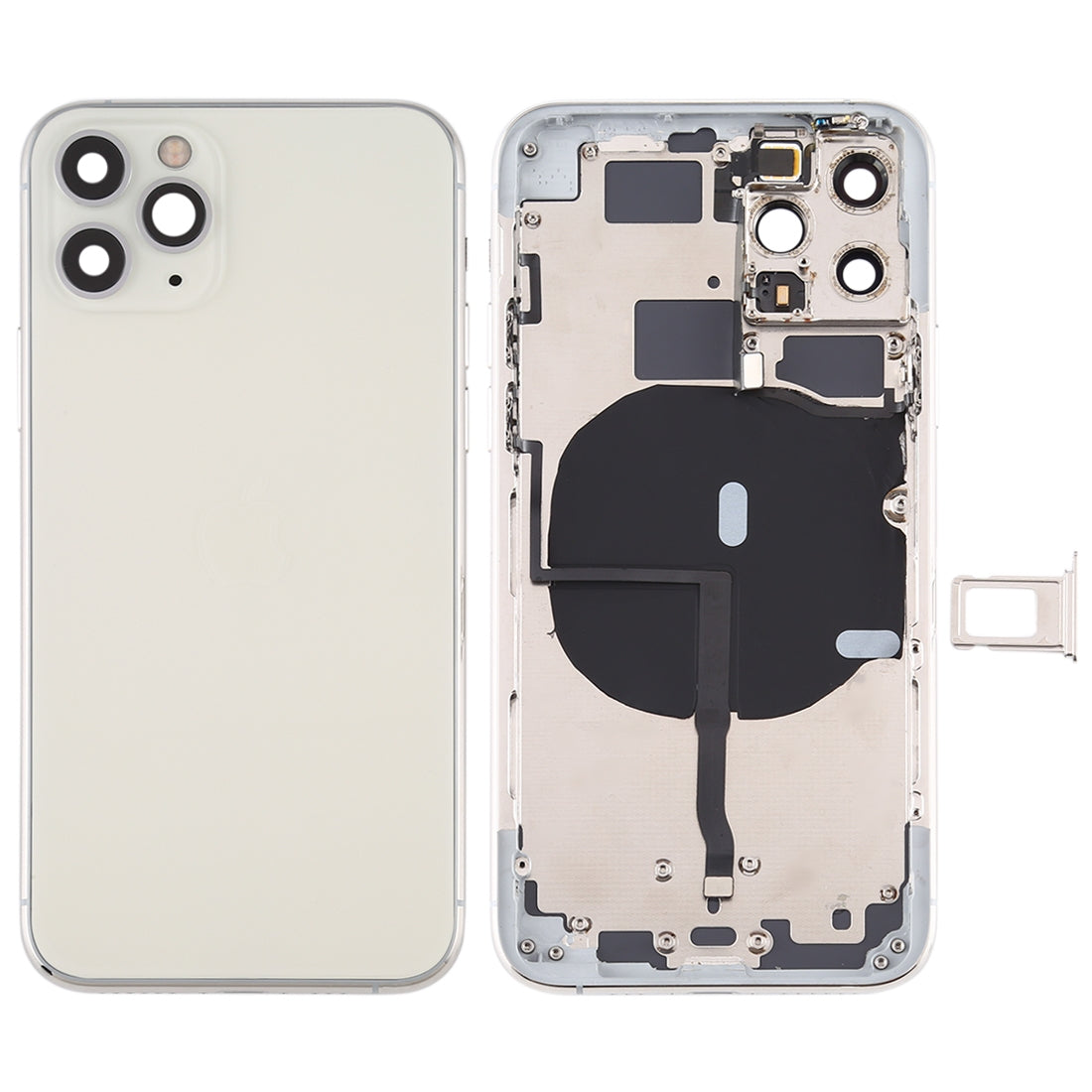 Châssis Cover Battery Cover + Pièces Apple iPhone 11 Pro Argent