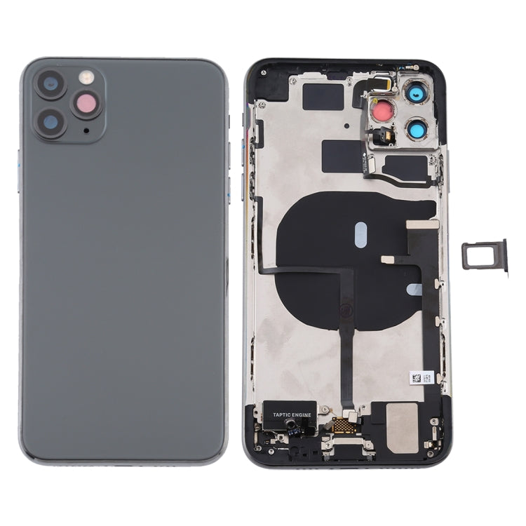 Battery Back Cover Assembly (with Side Keys &amp; Power Button + Volume Button Flex Cable &amp; Wireless Charging Module &amp; Motor &amp; Charging Port &amp; Speaker &amp; Camera Lens Band) For iPhone 11 Pro (Green)